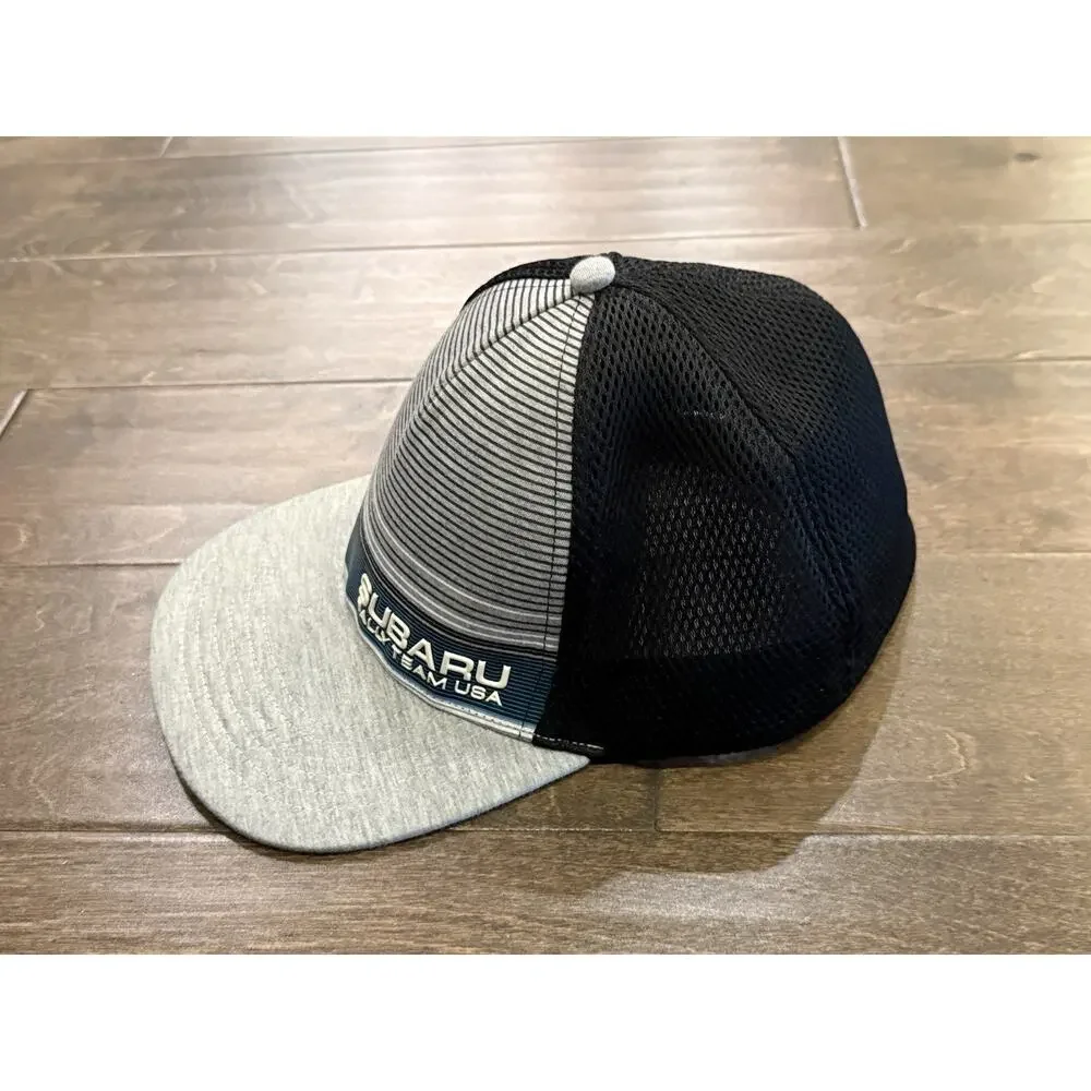 K-Products Subaru Rally Team USA Mens Gray Black Fitted Mesh Hat One Size Cap